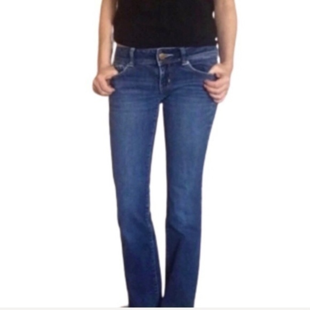 American Eagle slim boot dark blue low rise jeans 2